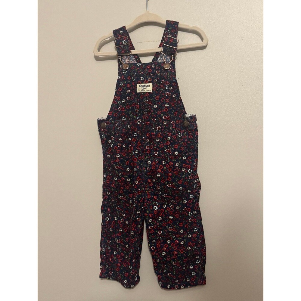 Oshkosh Overalls floral corduroy baby girls